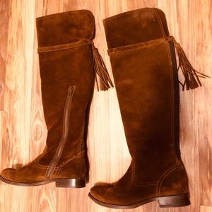 Frye Molly Tassel over the knee boots